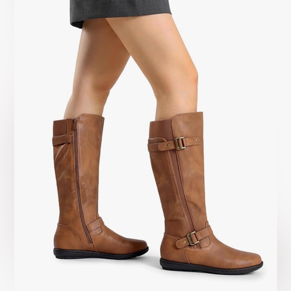 DREAM PAIRS Women's Faux Fur-Lined Knee High Winter Tall Boots - Picture 7 of 7